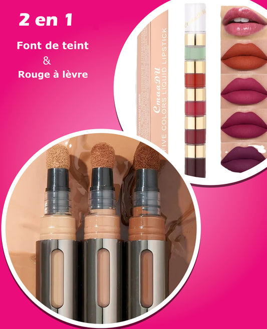 Lot Font de teint & Rouge à lèvre